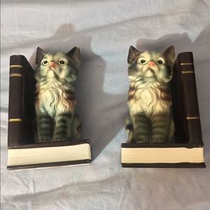 Vintage Kitty Cat Book Ends